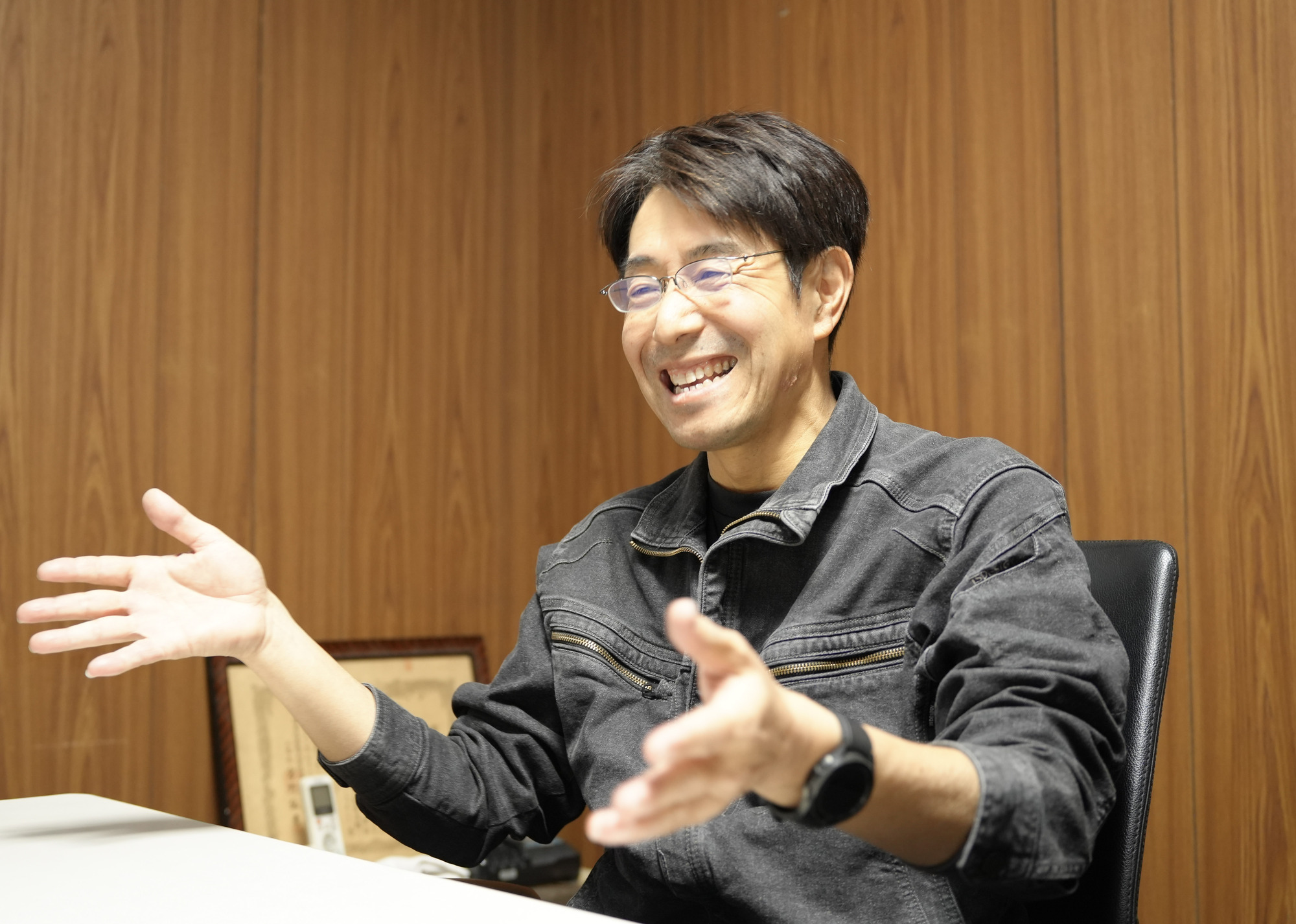 大晃ソレイユホールディングスを紹介された当時を笑顔で振り返る 石岡氏