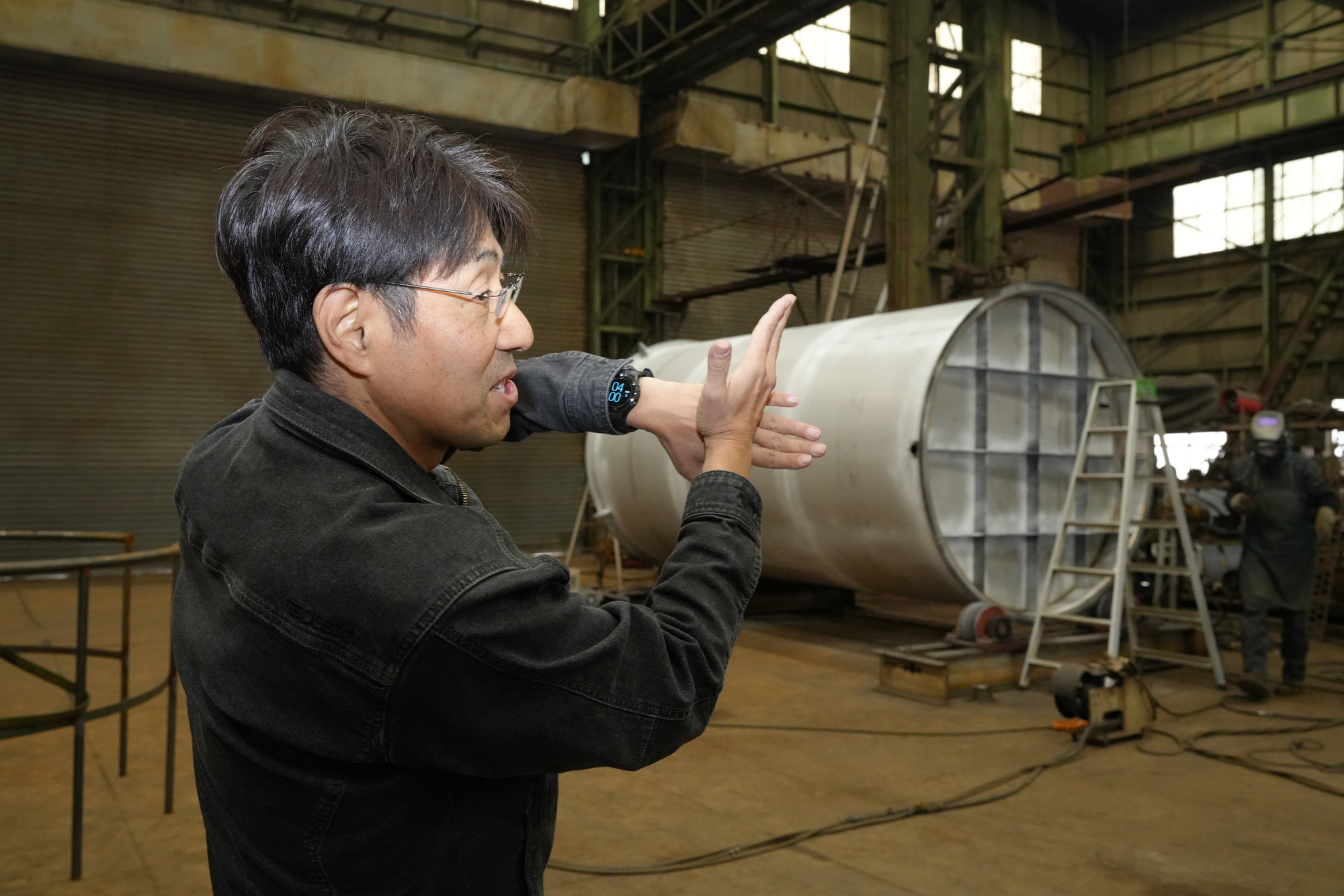 石岡鉄工所の製缶技術について説明する　株式会社石岡鉄工所　顧問(前代表取締役)　石岡 洋三 氏